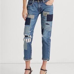 Lauren Ralph Lauren Patchwork Relaxed Tapered Jeans